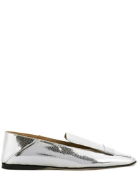 Женские серебряные кожаные лоферы от Sergio Rossi