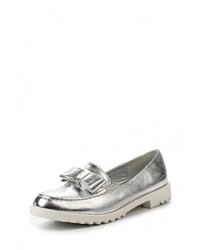Женские серебряные кожаные лоферы от Sweet Shoes