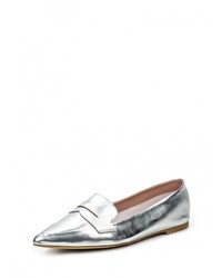 Женские серебряные кожаные лоферы от Topshop