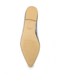 Женские серебряные кожаные лоферы от Topshop