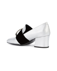 Женские серебряные кожаные лоферы от Dorateymur