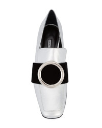 Женские серебряные кожаные лоферы от Dorateymur