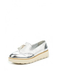 Женские серебряные кожаные лоферы от Wellspring