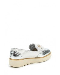 Женские серебряные кожаные лоферы от Wellspring