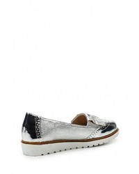 Женские серебряные кожаные лоферы от WS Shoes