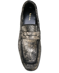 Женские серебряные кожаные мокасины от Paul Smith