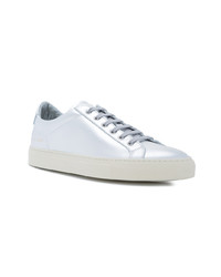 Мужские серебряные кожаные низкие кеды от Common Projects