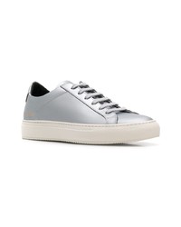 Женские серебряные кожаные низкие кеды от Common Projects