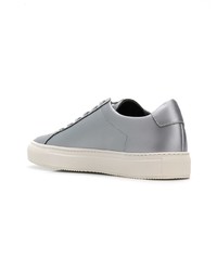 Женские серебряные кожаные низкие кеды от Common Projects