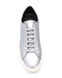 Женские серебряные кожаные низкие кеды от Common Projects