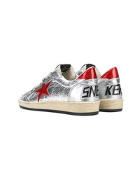 Мужские серебряные кожаные низкие кеды от Golden Goose Deluxe Brand