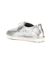 Мужские серебряные кожаные низкие кеды от Marsèll