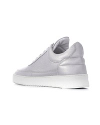 Женские серебряные кожаные низкие кеды от Filling Pieces