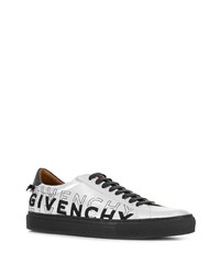 Мужские серебряные кожаные низкие кеды от Givenchy