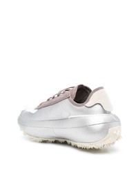 Мужские серебряные кожаные низкие кеды от Y-3