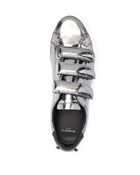 Мужские серебряные кожаные низкие кеды от Givenchy