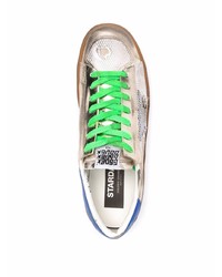 Мужские серебряные кожаные низкие кеды от Golden Goose