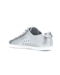 Женские серебряные кожаные низкие кеды от Camper