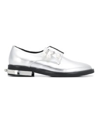 Женские серебряные кожаные оксфорды с украшением от Coliac