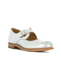 Женские серебряные кожаные оксфорды от Trickers