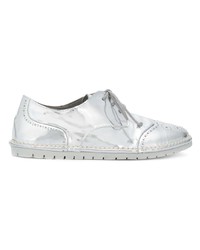 Женские серебряные кожаные оксфорды от Marsèll