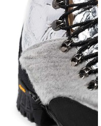 Мужские серебряные кожаные рабочие ботинки от Roa