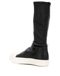 Мужские серебряные кожаные рабочие ботинки от Rick Owens