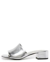 Серебряные кожаные сабо от Jeffrey Campbell