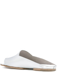 Серебряные кожаные сабо от Marsèll