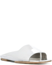 Серебряные кожаные сабо от Marsèll