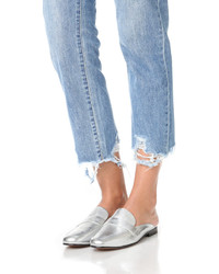 Серебряные кожаные сабо от Sam Edelman