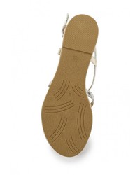 Серебряные кожаные сандалии на плоской подошве от La Bottine Souriante