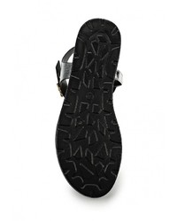 Серебряные кожаные сандалии на плоской подошве от Springway