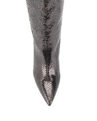 Серебряные кожаные сапоги от Marc Ellis