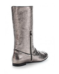 Серебряные кожаные сапоги от Grand Style