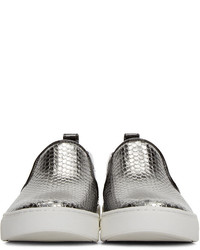 Женские серебряные кожаные слипоны от Marc by Marc Jacobs