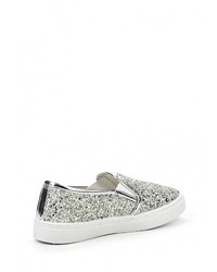 Женские серебряные кожаные слипоны от Catherine