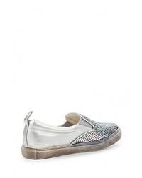 Женские серебряные кожаные слипоны от Catisa