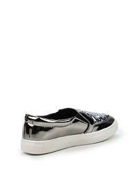 Женские серебряные кожаные слипоны от Catisa