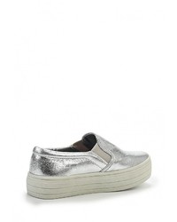 Женские серебряные кожаные слипоны от Damerose