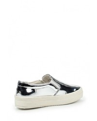 Женские серебряные кожаные слипоны от Findlay