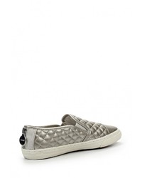 Женские серебряные кожаные слипоны от Geox