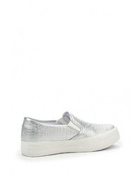 Женские серебряные кожаные слипоны от HCS