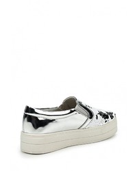 Женские серебряные кожаные слипоны от Ideal