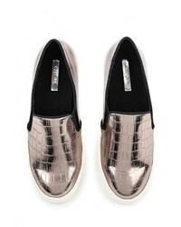 Женские серебряные кожаные слипоны от LOST INK