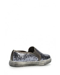 Женские серебряные кожаные слипоны от Mada-Emme