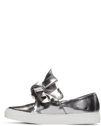 Женские серебряные кожаные слипоны от Cédric Charlier