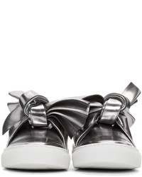 Женские серебряные кожаные слипоны от Cédric Charlier