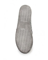 Женские серебряные кожаные слипоны от Sweet Shoes