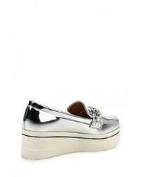 Женские серебряные кожаные слипоны от Sweet Shoes